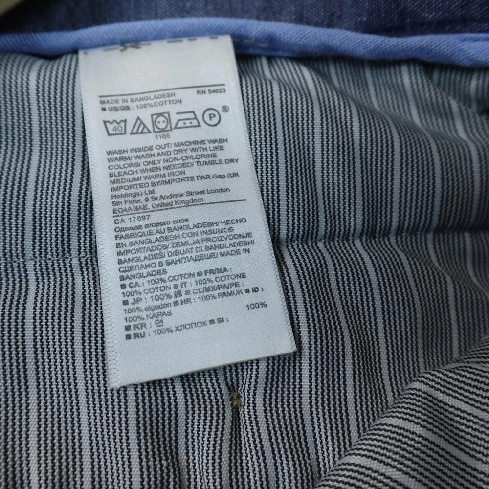 Banana Republic Pants Mens 36X32 Blue Chino Trouser Khaki Flat Front Preppy Work